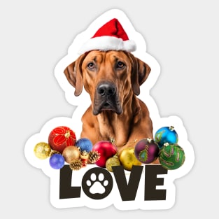 Rhodesian Ridgeback Christmas LOVE Sticker